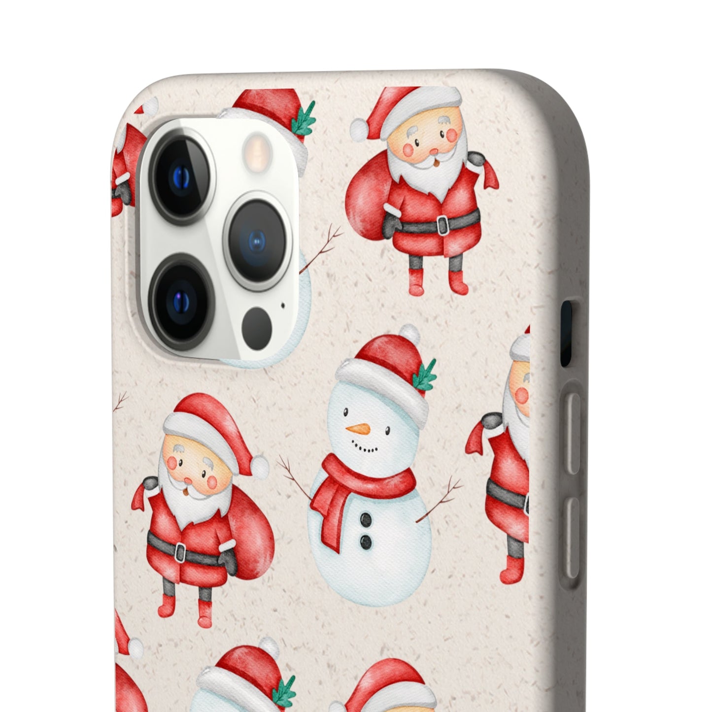 Chrismas Biodegradable Case with Snowman and Santa - Classy Cases