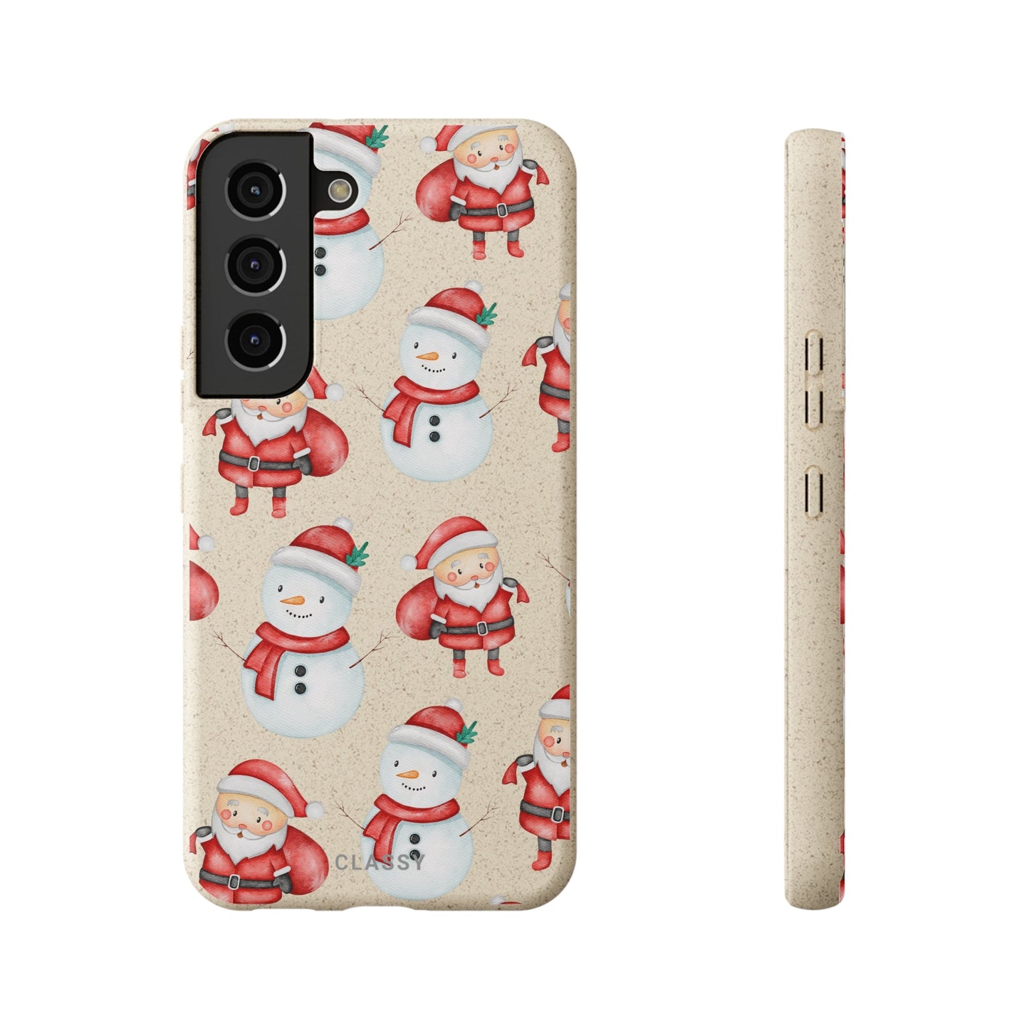 Chrismas Biodegradable Case with Snowman and Santa - Classy Cases