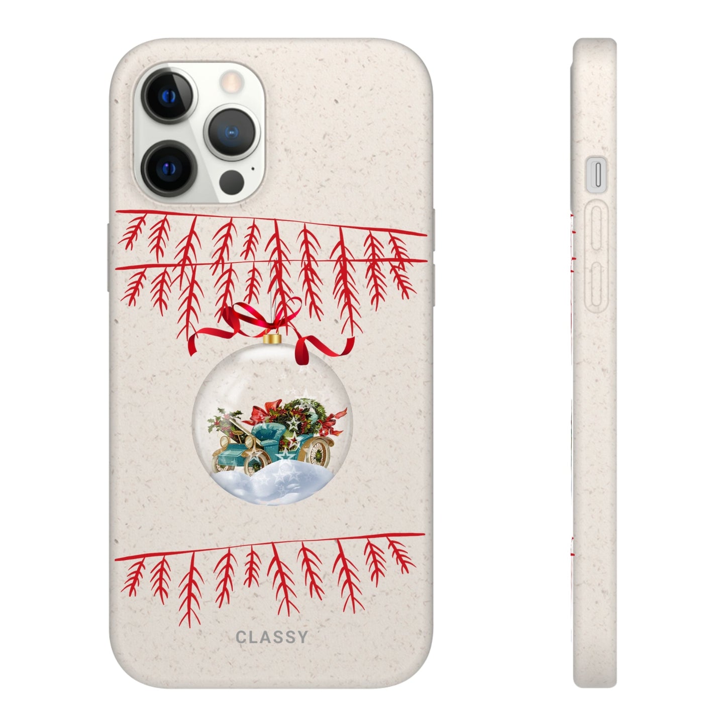 Christmas Biodegradable Case with Snow Sphere - Classy Cases
