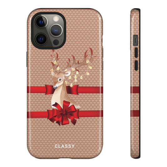Christmas Brown Tough Case with Deer - Classy Cases