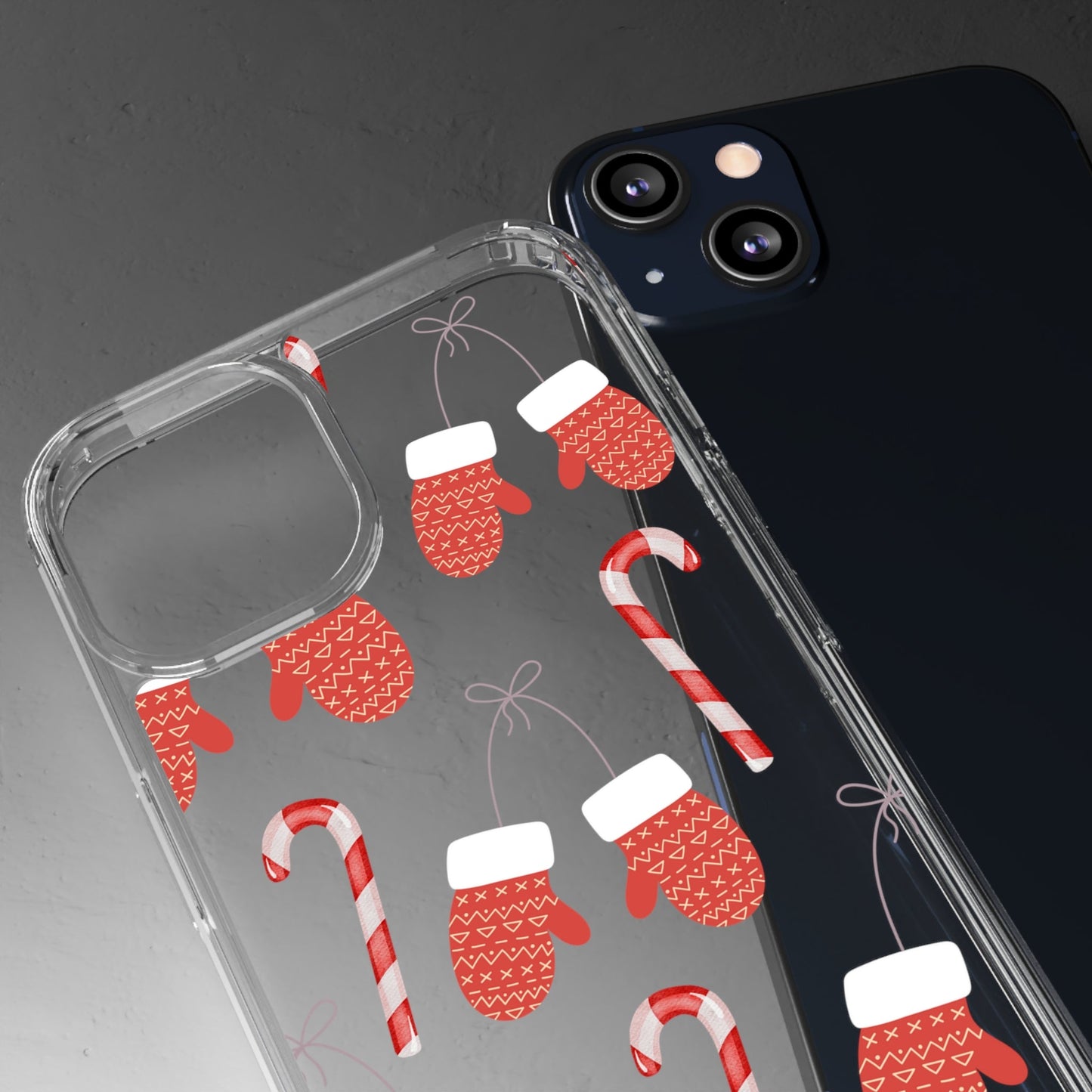 Little Red Gloves Christmas Clear Case