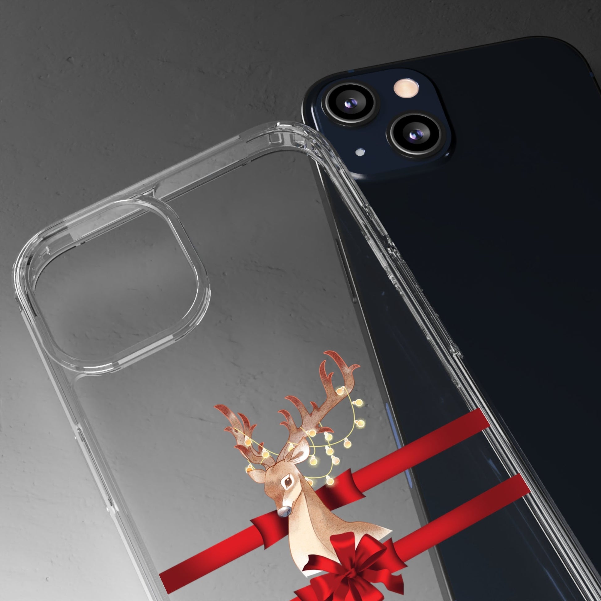Christmas Clear Case with Deer - Classy Cases - Phone Case - iPhone 13 - With gift packaging -