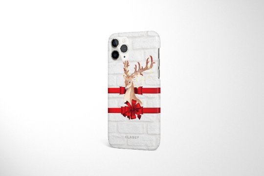 Christmas Snap Case with Deer - Classy Cases - Phone Case - iPhone 12 Pro Max - Glossy -