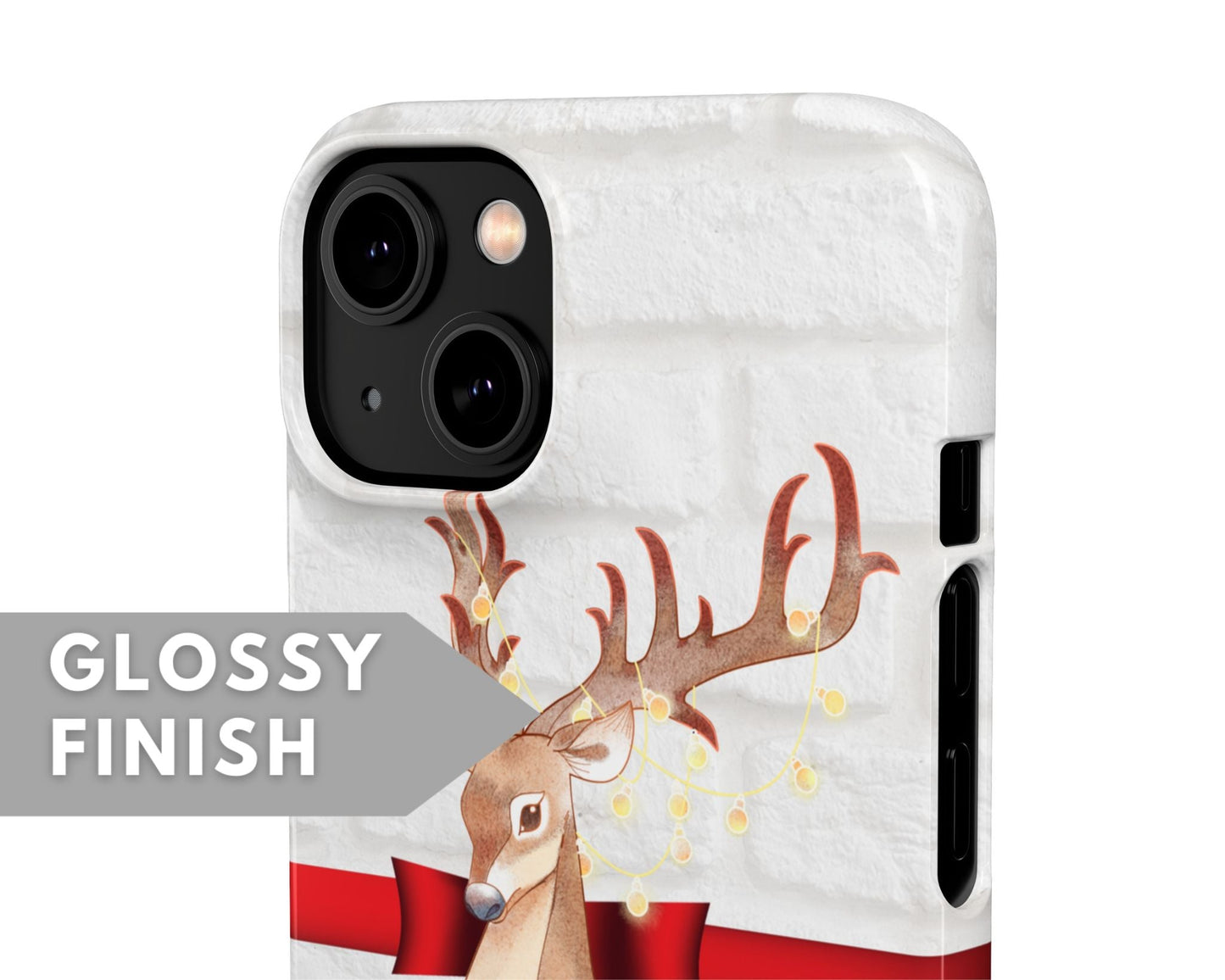 Christmas Snap Case with Deer - Classy Cases - Phone Case - iPhone 14 - Glossy -