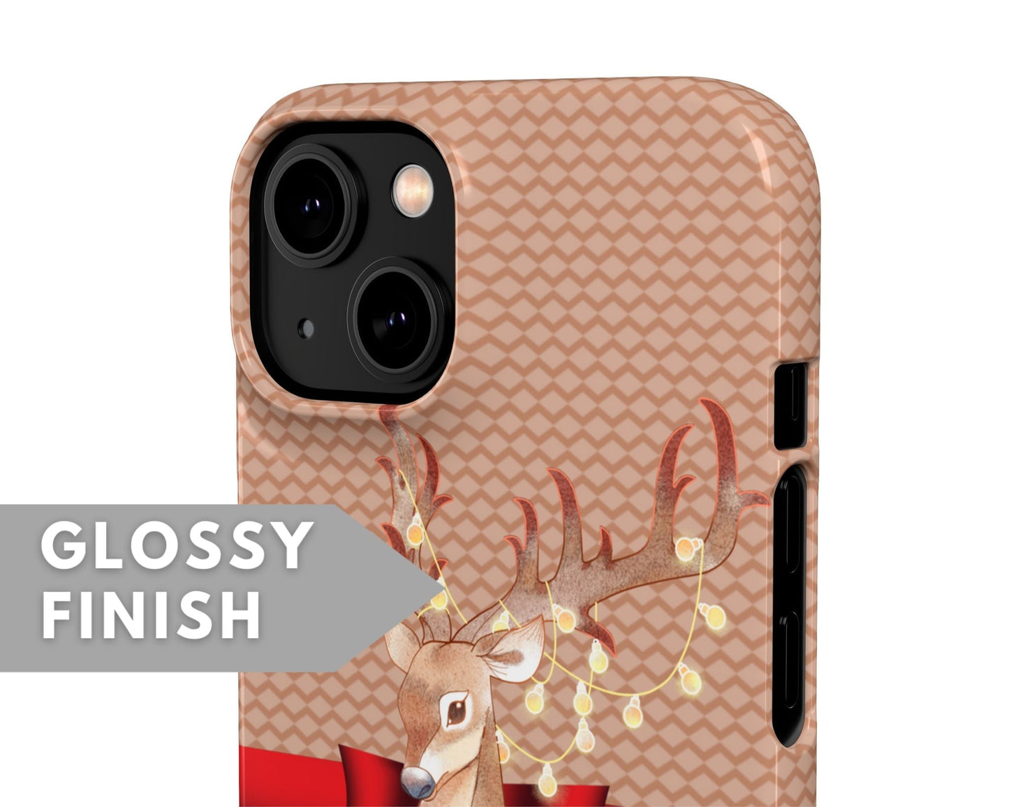 Christmas Snap Case with Deer - Classy Cases - Phone Case - iPhone 14 - Glossy -