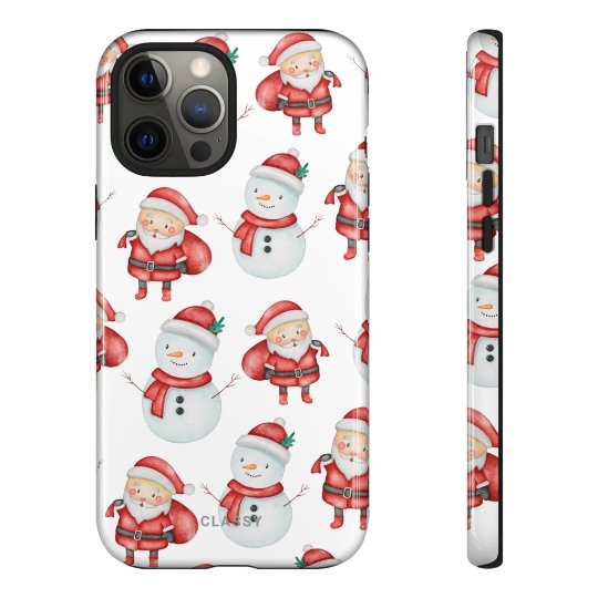 Christmas Tough Case with Snowman and Santa - Classy Cases - Phone Case - iPhone 12 Pro Max - Glossy -