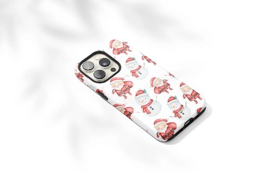Christmas Tough Case with Snowman and Santa - Classy Cases - Phone Case - Samsung Galaxy S22 - Glossy -