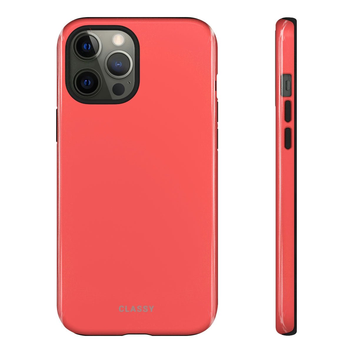 Coral Red Tough Case - Classy Cases - Phone Case - iPhone 12 Pro Max - Glossy -