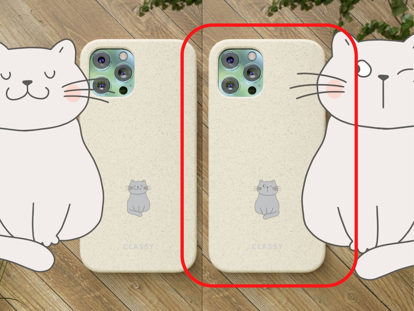 Couple Cat Biodegradable Case - Classy Cases - Phone Case - iPhone 12 Pro Max with gift packaging - -