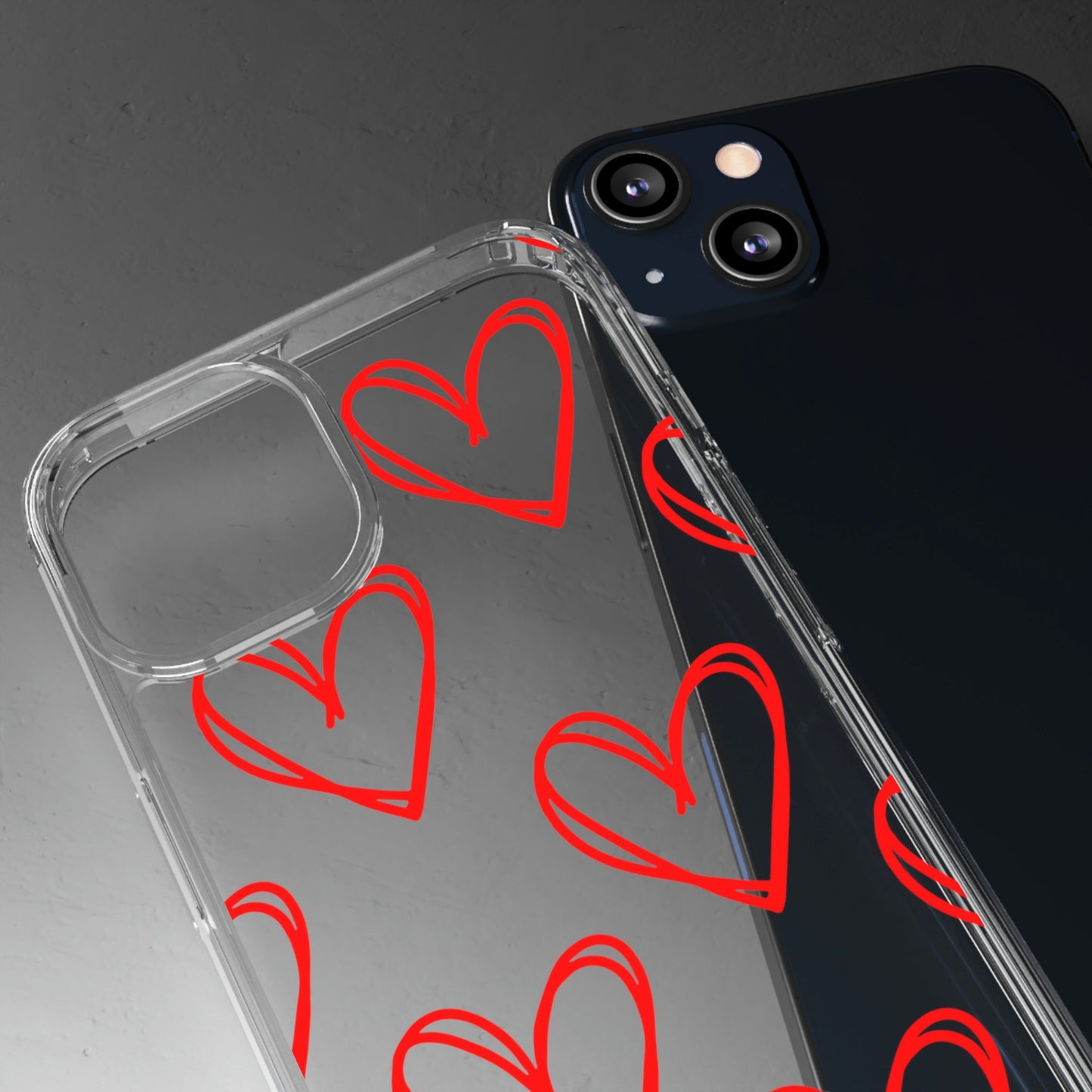 Couple Heart Clear Case - Classy Cases - Phone Case - iPhone 13 - With gift packaging -
