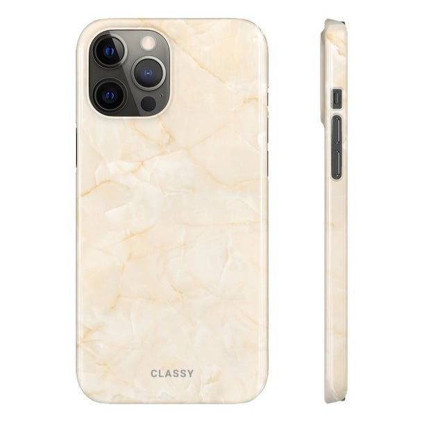 Cream Marble Snap Case - Classy Cases - Phone Case - iPhone 12 Pro Max - Glossy -