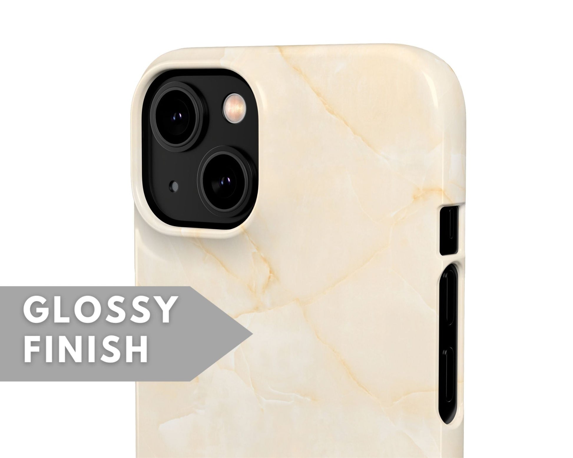 Cream Marble Snap Case - Classy Cases - Phone Case - iPhone 14 - Glossy -
