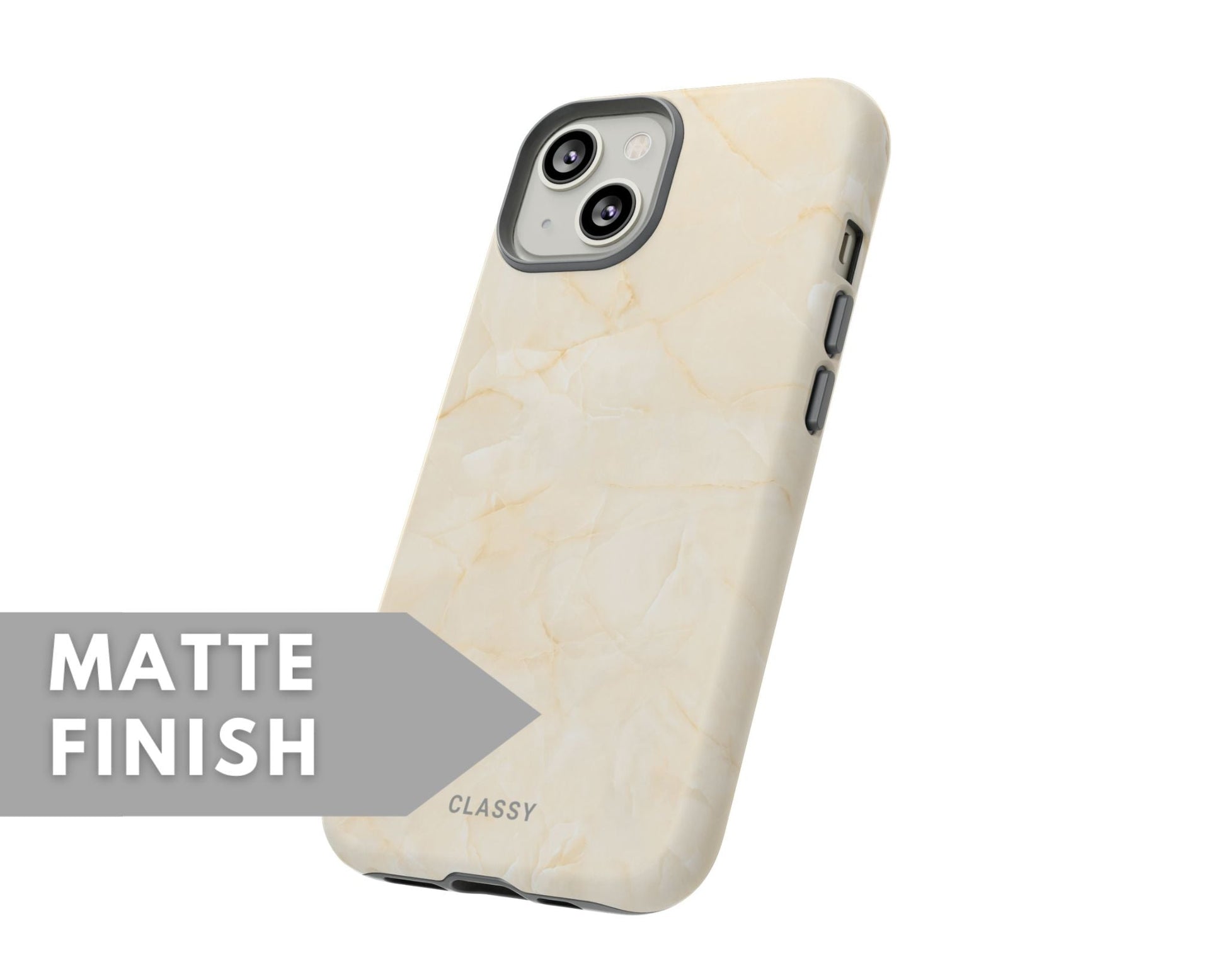 Cream Marble Tough Case - Classy Cases - Phone Case - iPhone 15 - Glossy -