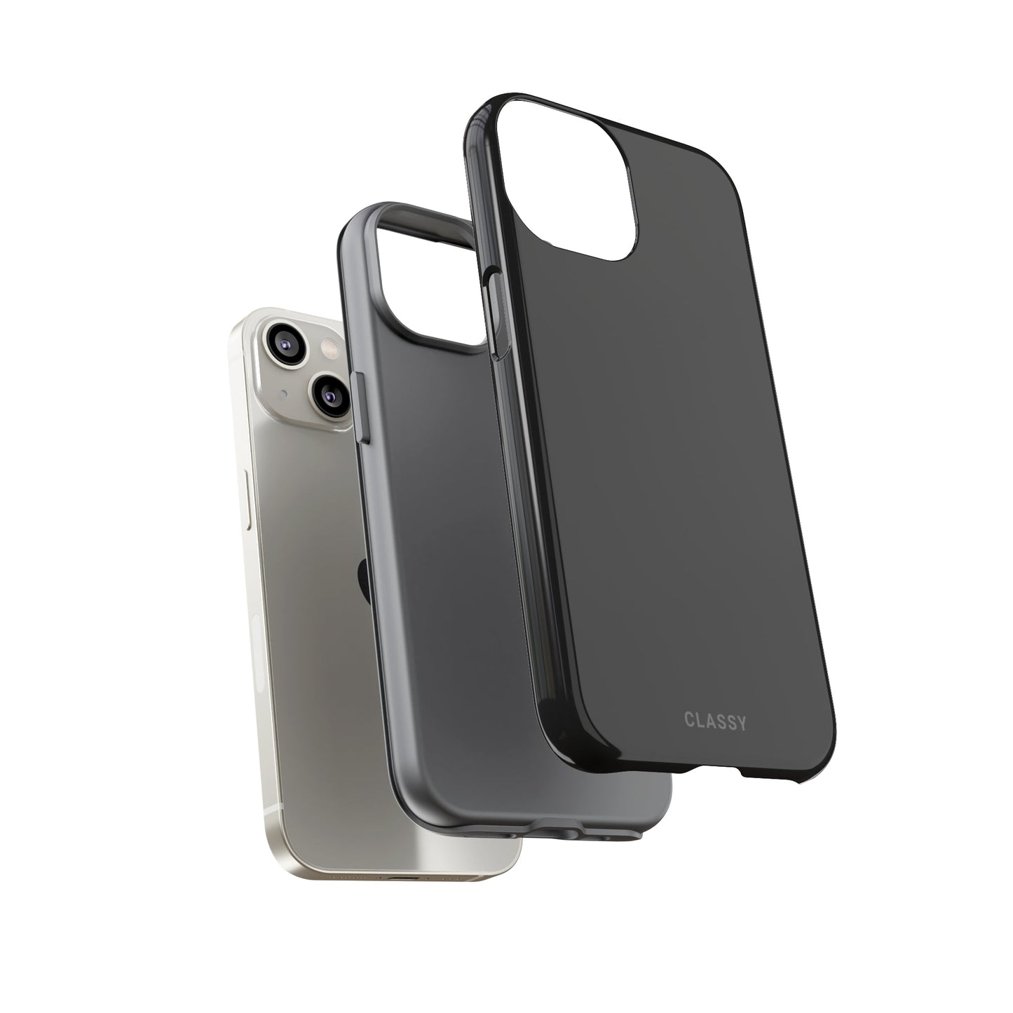 Dark Gray Tough Case - Classy Cases - Phone Case - iPhone 14 - Glossy -