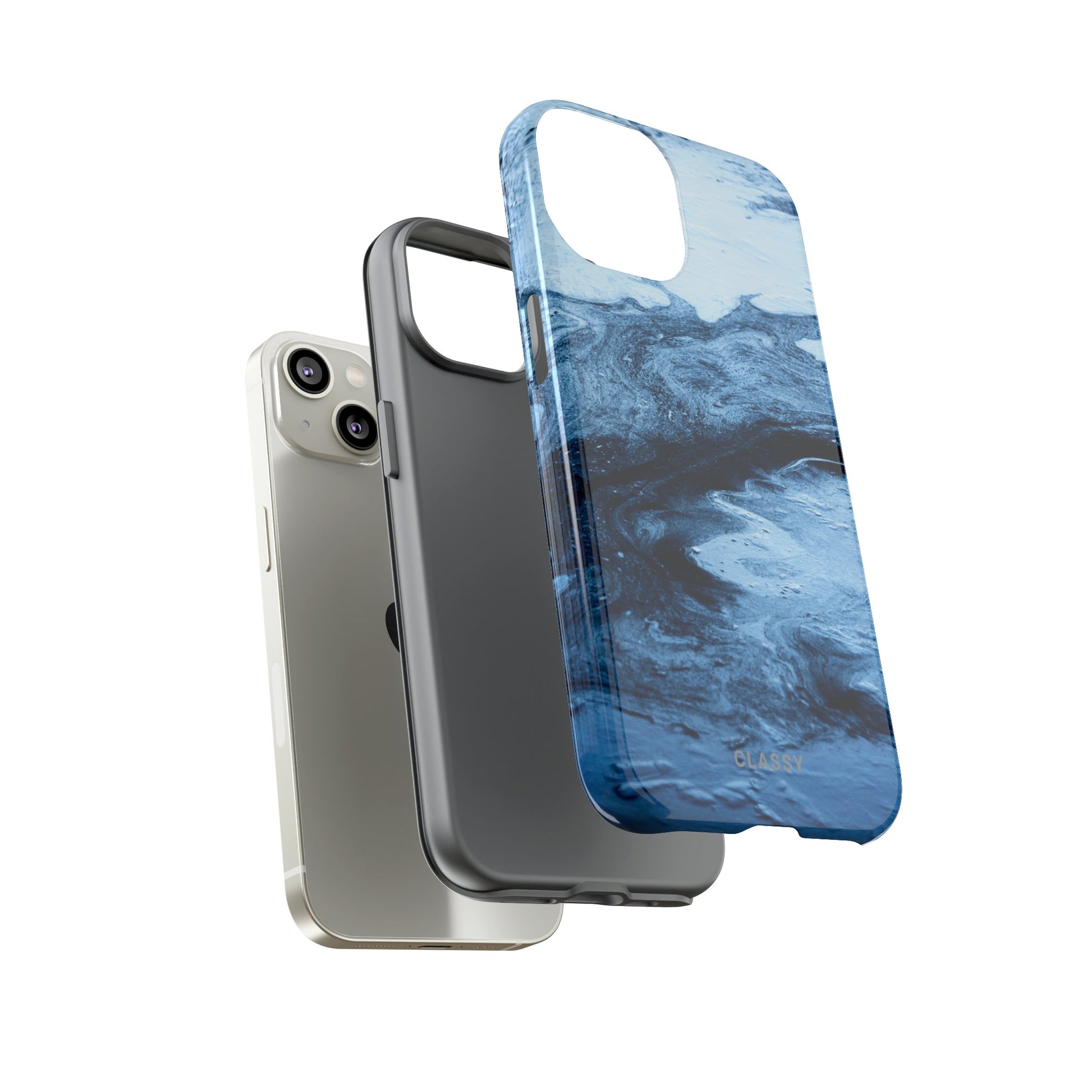 Diverse Blues Marble Tough Case - Classy Cases - Phone Case - iPhone 15 - Glossy -