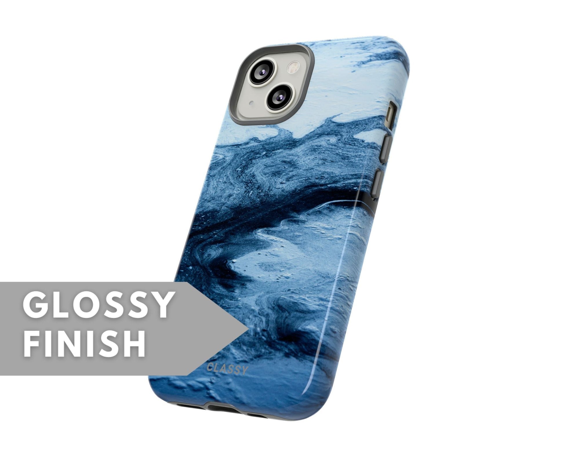 Diverse Blues Marble Tough Case - Classy Cases - Phone Case - iPhone 15 - Glossy -
