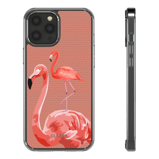 Flamingos Brown Clear Case - Classy Cases - Phone Case - iPhone 12 Pro Max - With gift packaging -