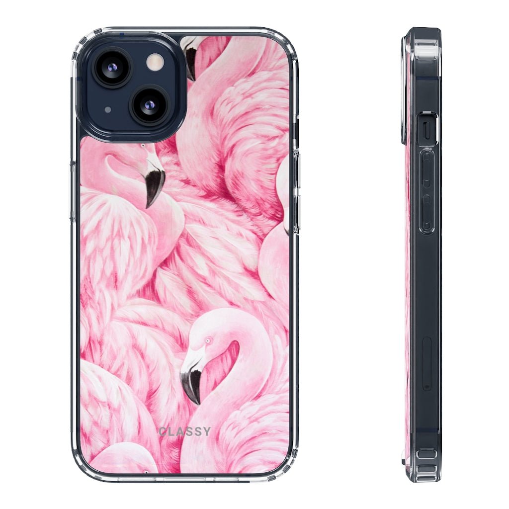 Full Out Flamingos Clear Case - Classy Cases - Phone Case - iPhone 13 - Without gift packaging -