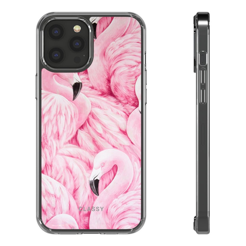 Full Out Flamingos Clear Case - Classy Cases - Phone Case - iPhone 12 Pro Max - With gift packaging -