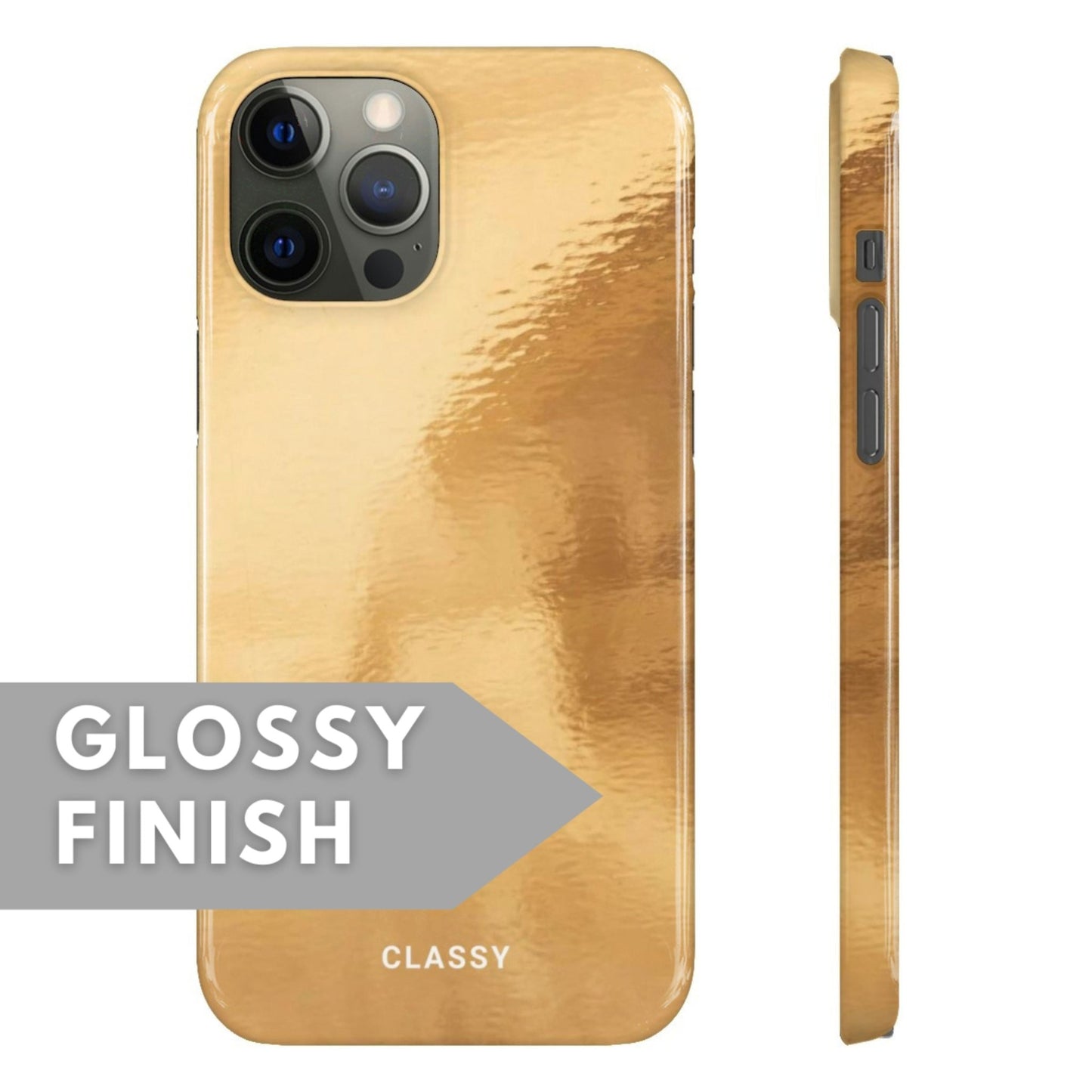 Glossy Pattern Gold Snap Case - Classy Cases