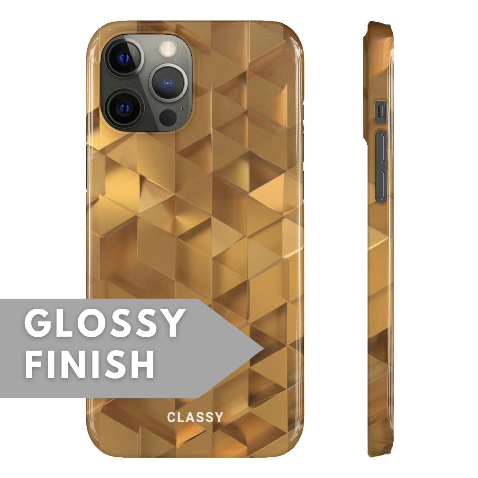 Gold Check Pattern Snap Case - Classy Cases