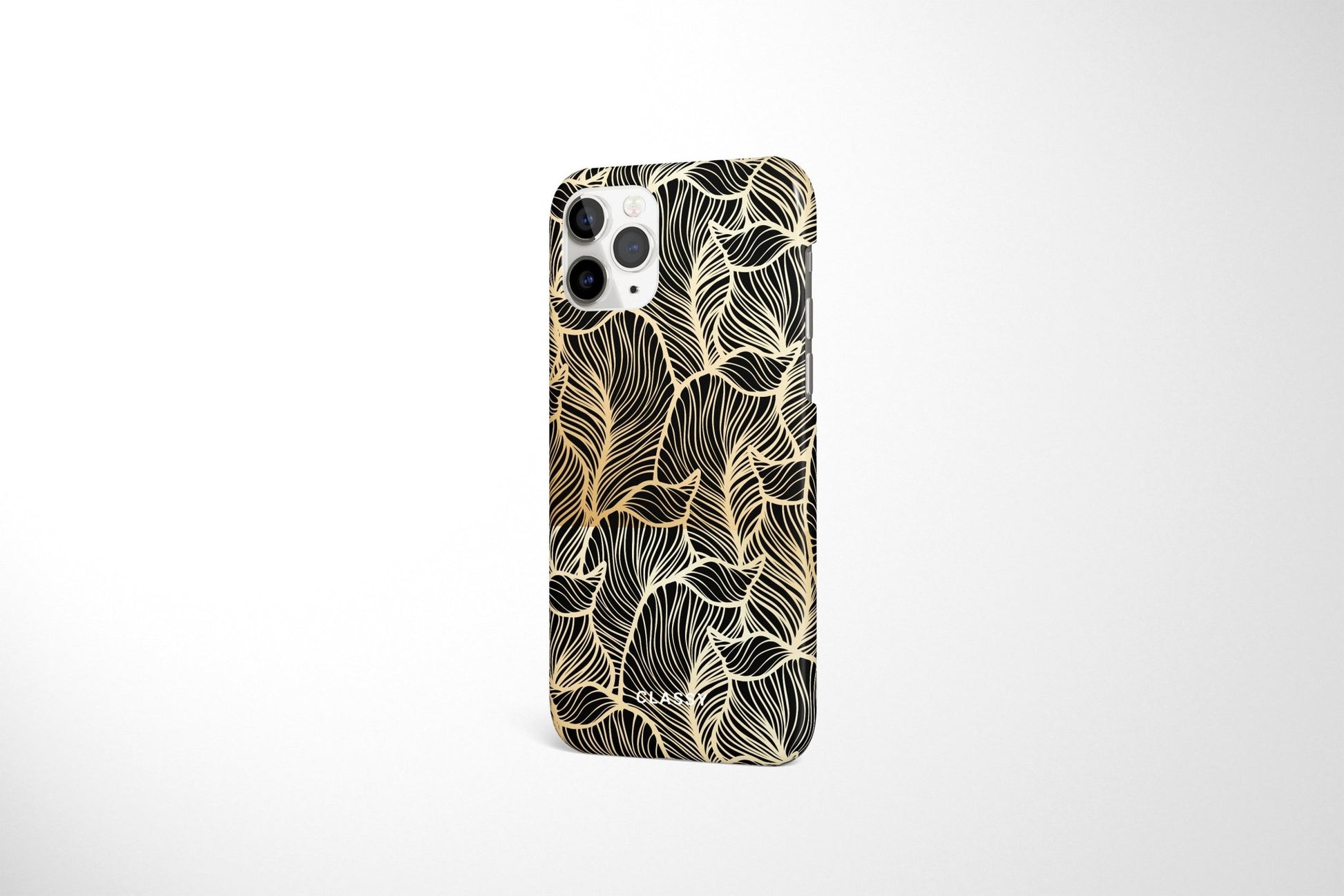 Gold Leaves Pattern Snap Case - Classy Cases - Phone Case - iPhone 12 Pro Max - Glossy -