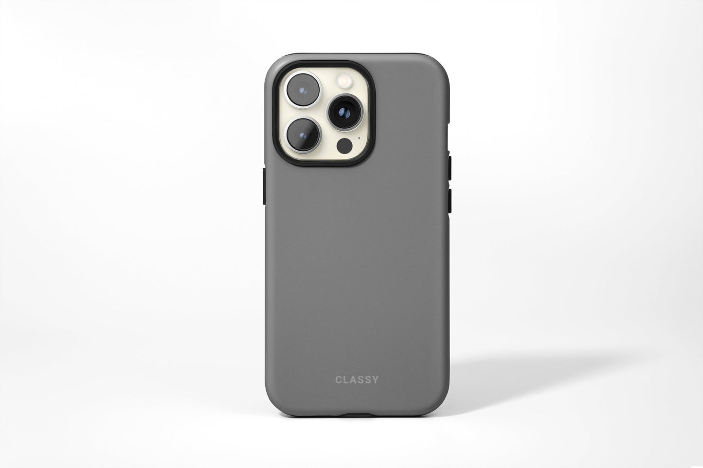 Gray Tough Case - Classy Cases - Phone Case - iPhone 14 - Glossy -