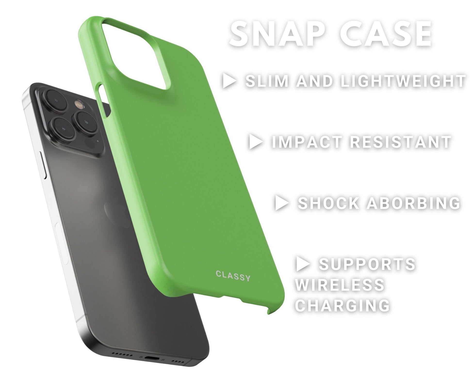 Green Snap Case - Classy Cases - Phone Case - iPhone 14 - Glossy -