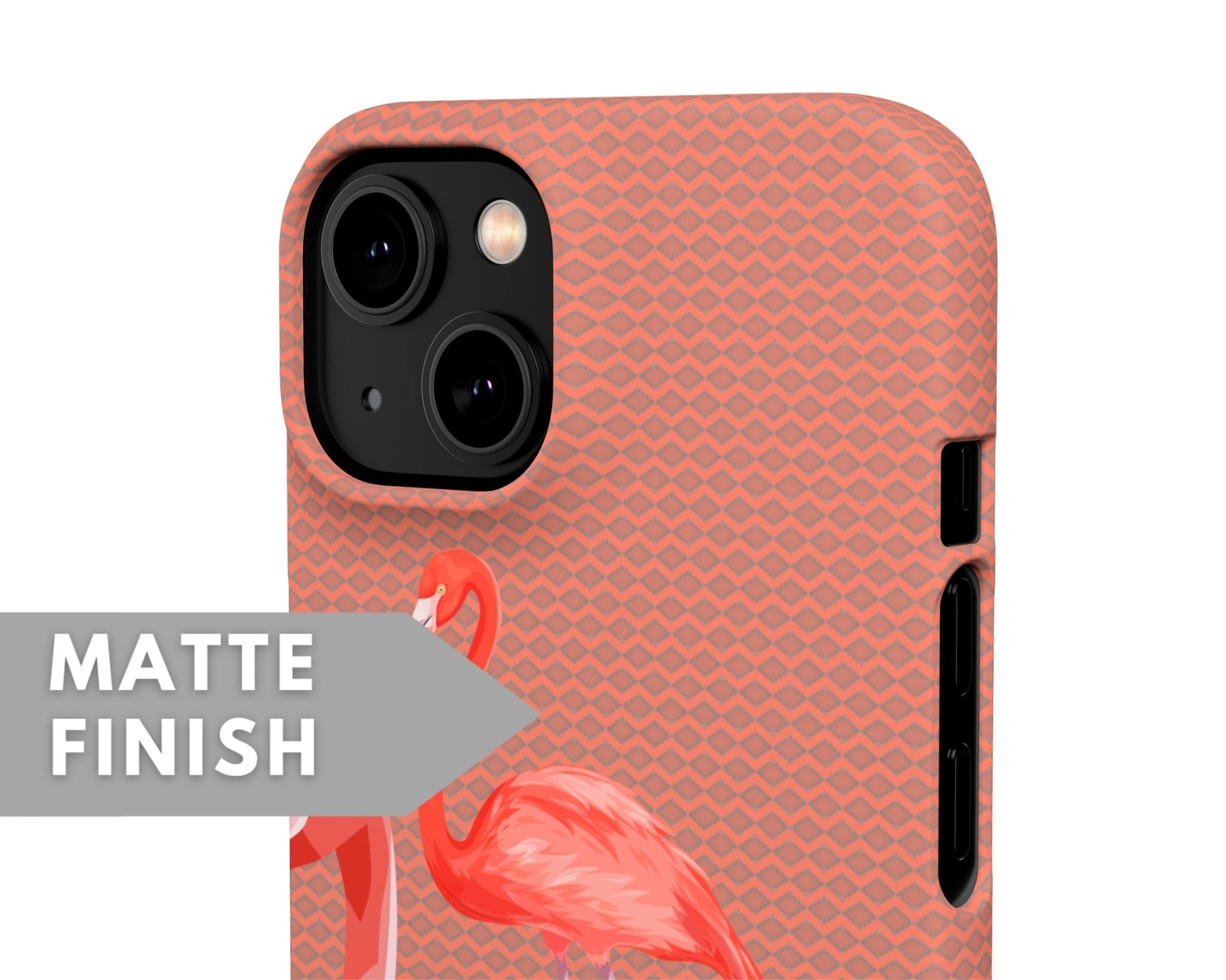 Huge Awesome Flamingos Brown Snap Case - Classy Cases - Phone Case - iPhone 14 - Glossy -
