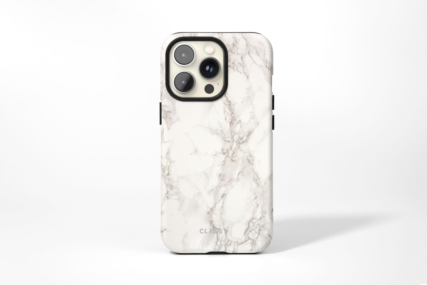 White and Gray Marble Tough Case - Classy Cases - Phone Case - Samsung Galaxy S22 - Glossy -