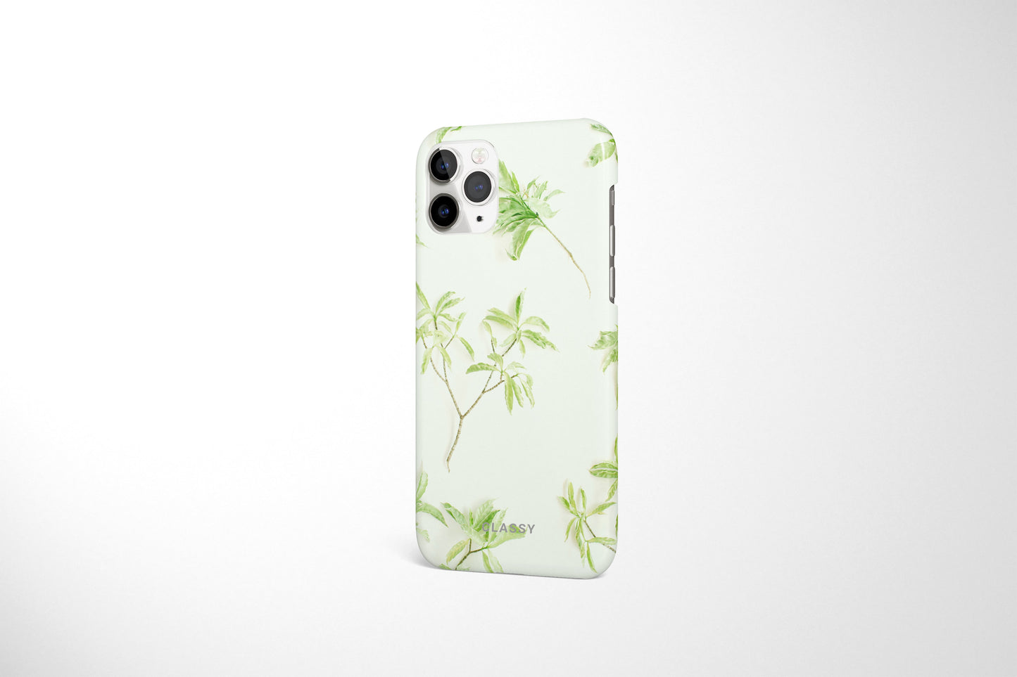Leaves White Snap Case - Classy Cases - Phone Case - iPhone 12 Pro Max - Glossy -