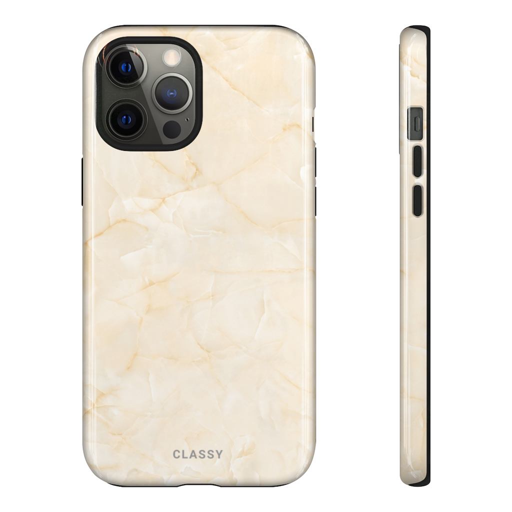 Cream Marble Tough Case - Classy Cases - Phone Case - iPhone 12 Pro Max - Glossy -