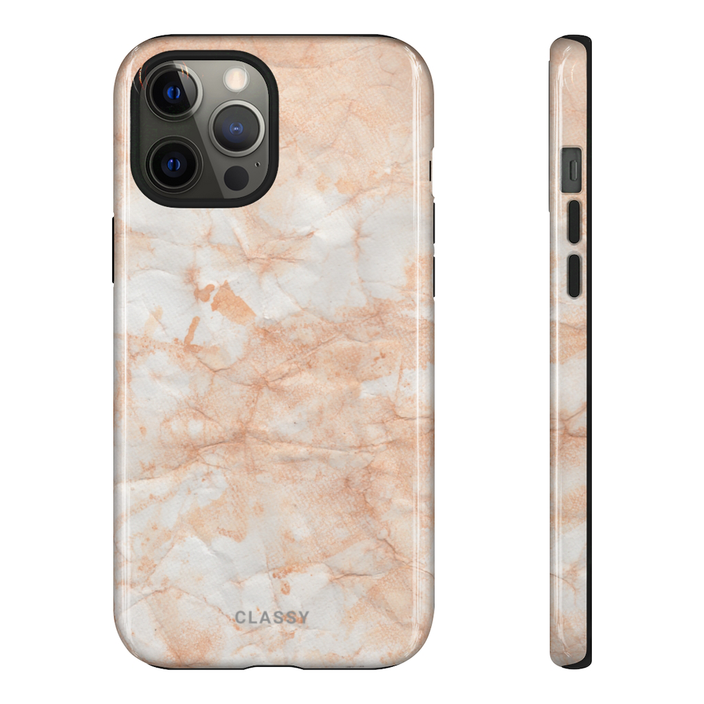 Light Orange Marble Tough Case - Classy Cases - Phone Case - iPhone 12 Pro Max - Glossy -