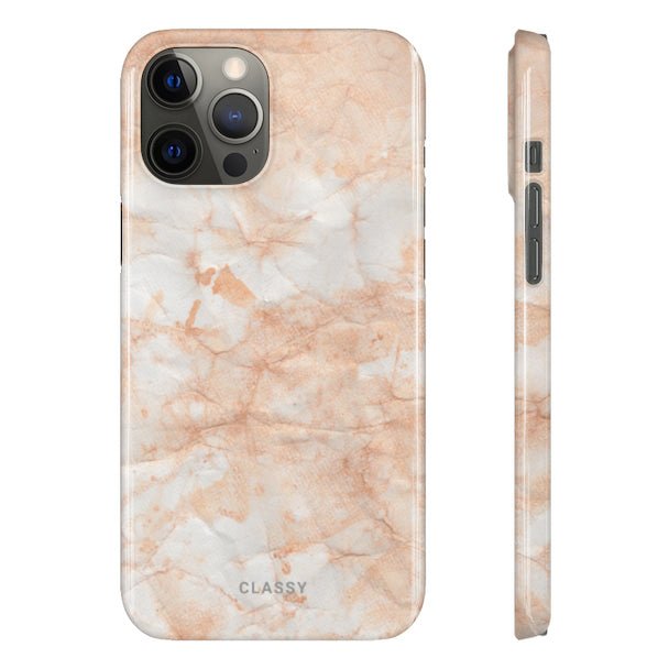 Light Orange Marble Snap Case - Classy Cases - Phone Case - iPhone 12 Pro Max - Glossy -