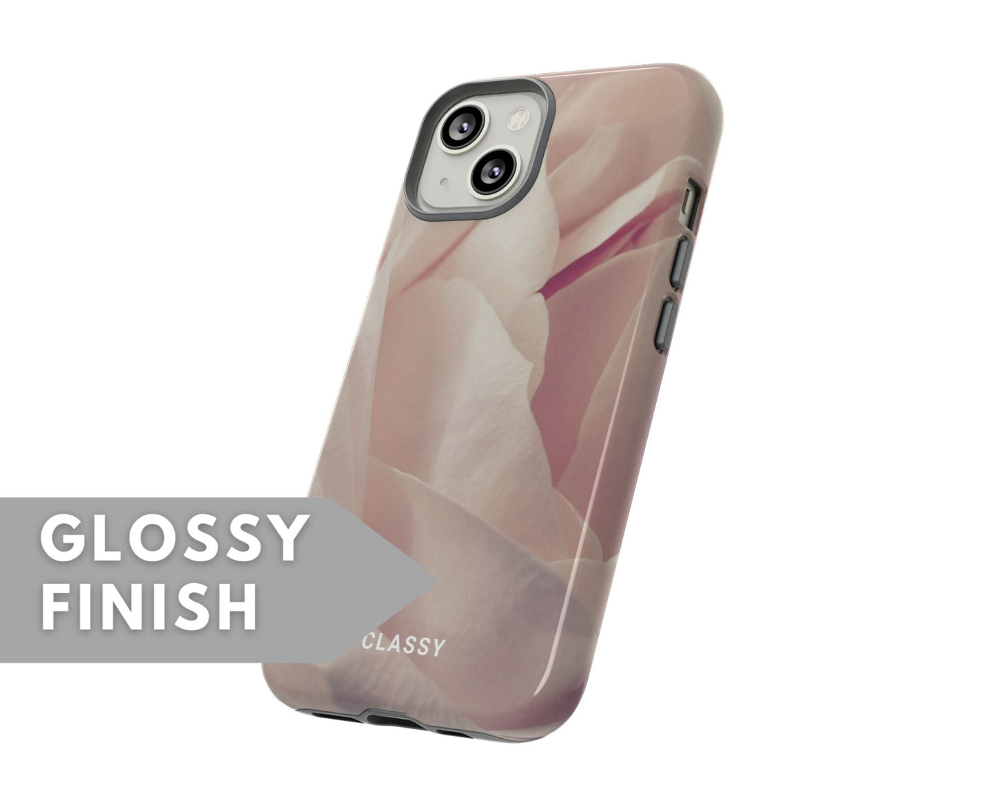 Light Pink Rose Tough Case - Classy Cases - Phone Case - iPhone 15 - Glossy -