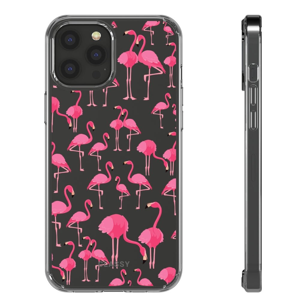 Little Pink Flamingos | Clear Case - Classy Cases - Phone Case - iPhone 12 Pro Max - With gift packaging -
