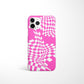 Pink and White Pattern Snap Case - Classy Cases - Phone Case - iPhone 14 - Glossy -
