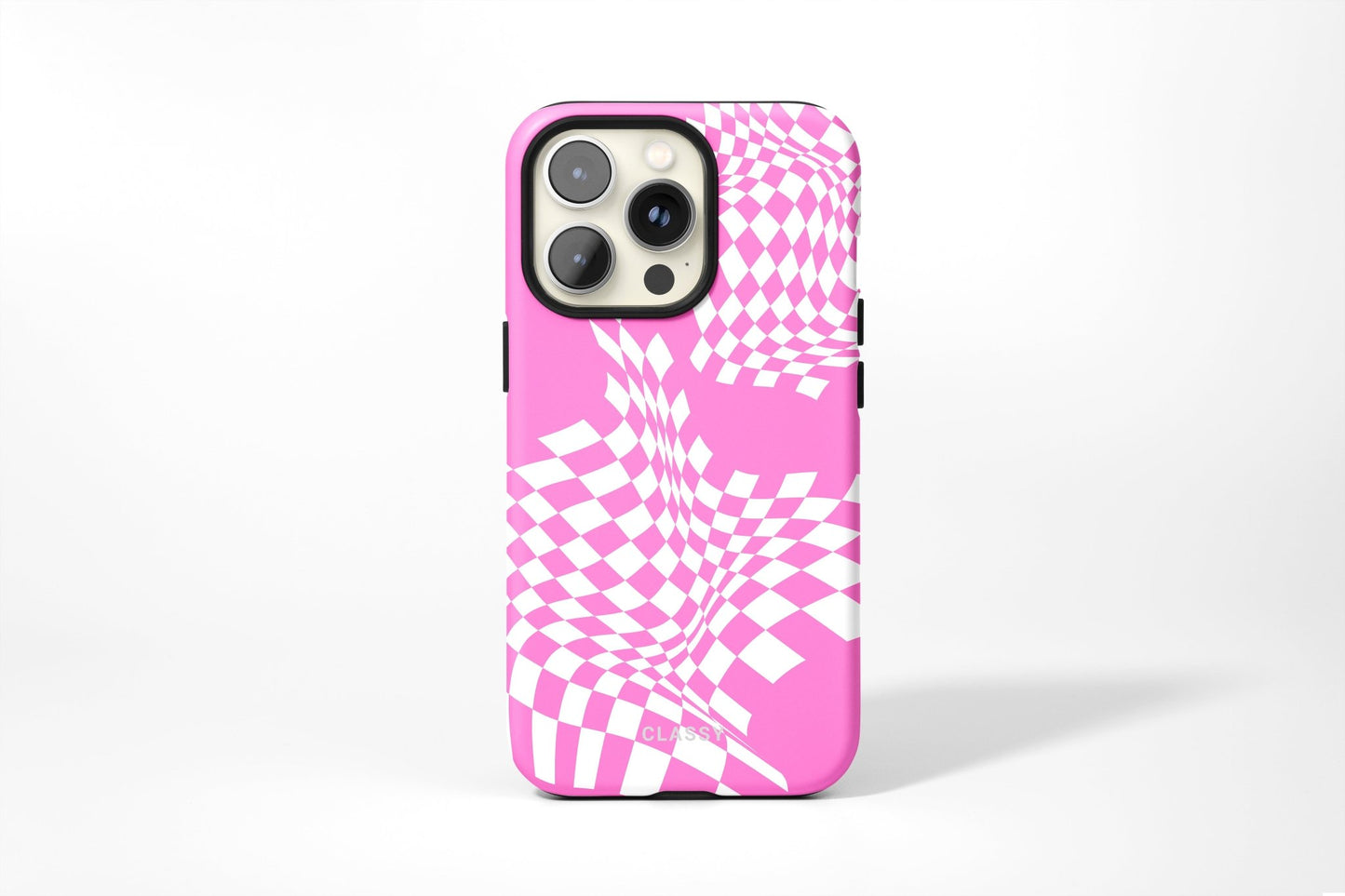 Pink and White Tough Case - Classy Cases - Phone Case - iPhone 14 - Glossy -