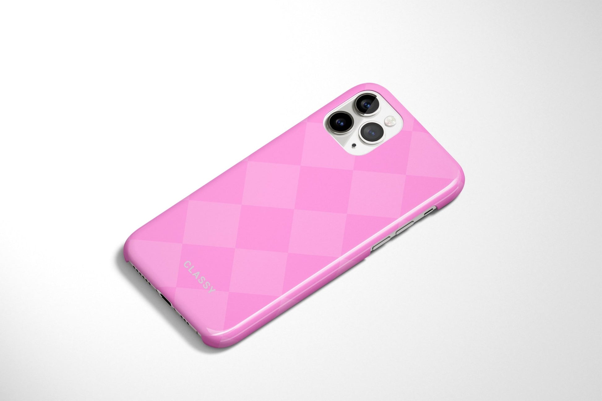 Pink Check Pattern Snap Case - Classy Cases - Phone Case - iPhone 14 - Glossy -