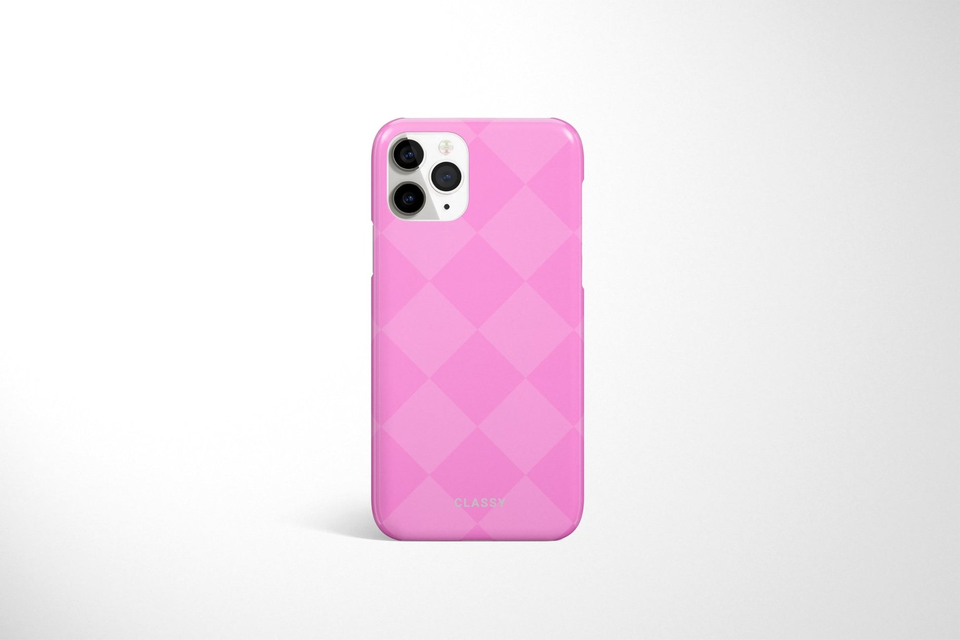 Pink Check Pattern Snap Case - Classy Cases - Phone Case - iPhone 14 - Glossy -