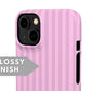 Pink Striped Snap Case - Classy Cases - Phone Case - iPhone 14 - Glossy -