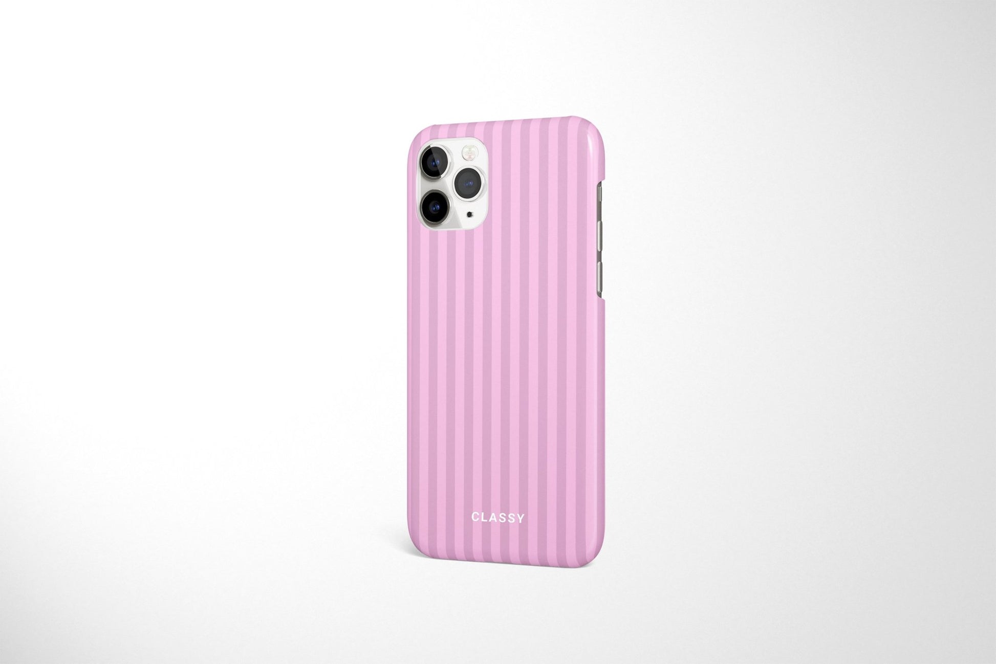 Pink Striped Snap Case - Classy Cases - Phone Case - iPhone 14 - Glossy -