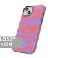 Purple and Red Swirl Tough Case - Classy Cases - Phone Case - iPhone 14 - Glossy -