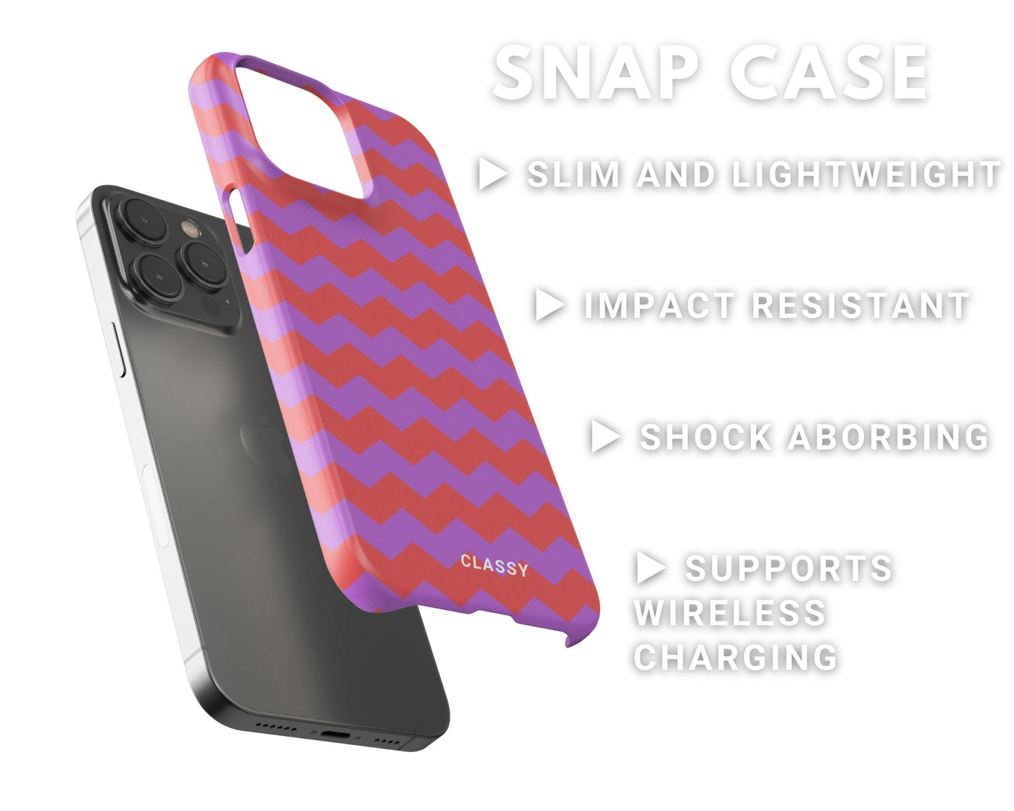 Purple Pattern Snap Case - Classy Cases - Phone Case - iPhone 14 - Glossy -