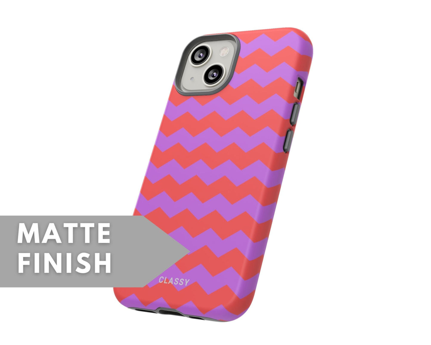 Purple Pattern Tough Case - Classy Cases - Phone Case - iPhone 14 - Glossy -