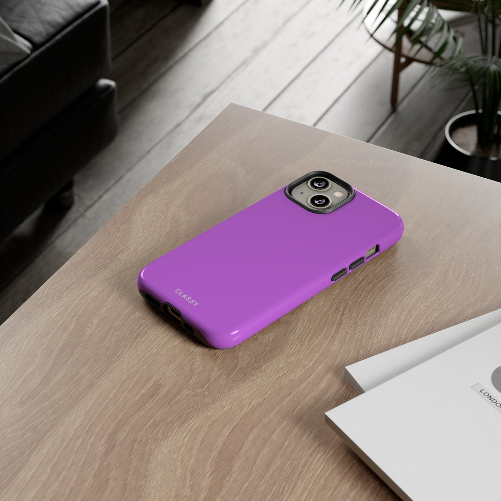 Purple Tough Case - Classy Cases - Phone Case - iPhone 14 - Glossy -