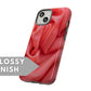 Red Waves Tough Case - Classy Cases - Phone Case - iPhone 15 - Glossy -