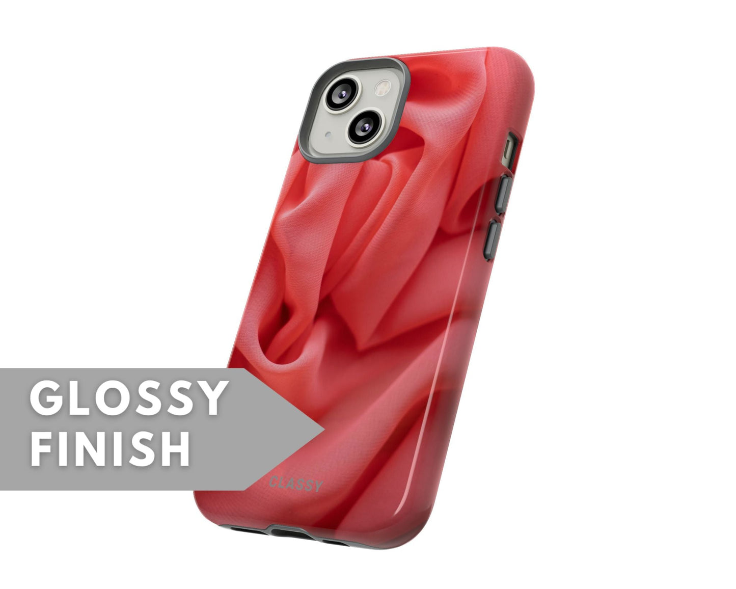 Red Waves Tough Case - Classy Cases - Phone Case - iPhone 15 - Glossy -