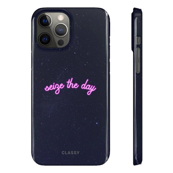 Seize the Day | Blue Snap Case - Classy Cases - Phone Case - iPhone 12 Pro Max - Glossy -