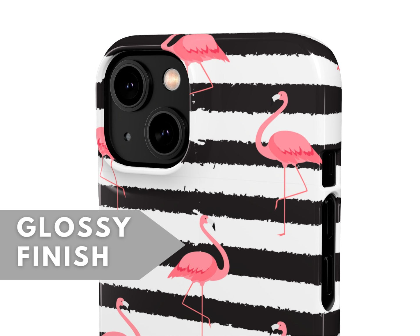 Striped Flamingos Snap Case - Classy Cases - Phone Case - iPhone 14 - Glossy -